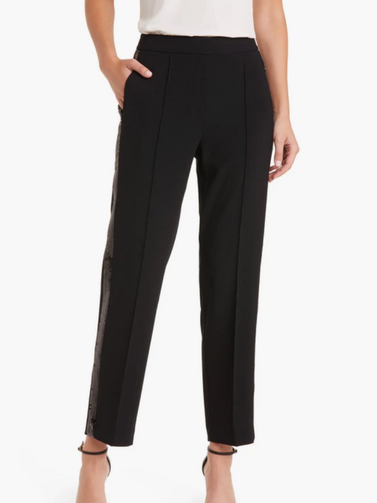 Kobi Halperin Womens Bonnie Sequin Pintuck Straight Leg Pants - Size 12